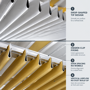 Plafond suspendu en aluminium durable en forme de V, à gouttes d'eau, pour la rénovation intérieure moderne - Product Image 1