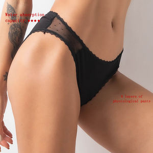 Culottes menstruelles personnalisées pour femmes avec sous-vêtements creux, protection anti-fuites, en bambou tissé sexy pour le sommeil T/T - Product Image 3