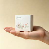 Savon pour le visage personnalisé, blanc poussiéreux, emballage en carton, contour doré, forme ovale, soin de la peau, bain, beauté, emballage mat