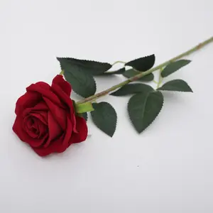 Artificial Flower Rose Manufacturers Bulk Wholesale High Quality Red Plastic Latex Decorative Flowers Fleur Artificielle