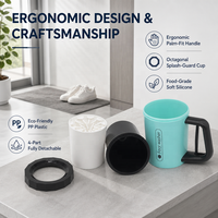 Lave-pattes pour animaux de compagnie à une main, en forme de tasse, avec poignée ergonomique, nettoyeur de pattes de chien portable, lave-pattes pour chiens et chats de petite et moyenne taille, OEM ODM