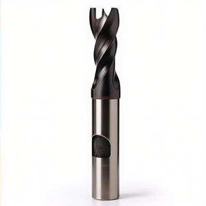 Hss Co <b>Cutter</b> Ta1414 TiAlN Coated 30 Degree Helix Short For Slots 2 Cutting <b>Edges</b> Weldon Shank - Product Image 2