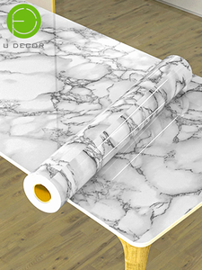 Autocollant pour crédence de cuisine UDK, 60 cm x 5 m, motif marbre, résistant à l'huile, imperméable, facile à installer, rouleau de revêtement mural - Product Image 1