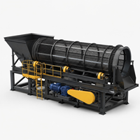 Trommel de criblage motorisé haute capacité en acier pour l'exploitation minière, séparateur rotatif à tambour pour minerai, sable et pierre 380/220V, garantie 1 an