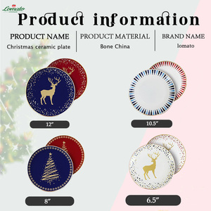 Quantité minimale de commande bas conception personnalisée 6.5 8 10.5 12 pouces <span class=keywords><strong>rouge</strong></span> nouvelle porcelaine petit arbre de Noël en céramique assiettes spéciales vente en gros - Product Image 2