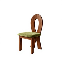 Chaise de salle à manger MULIGNA, style nordique, mi-siècle, en bois, contemporaine, durable, avec dossier, pour appartement et hôtel