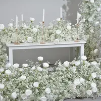 Blanc Babysbreath Rose événement grande fleur balle centres de table gypsophile longs coureurs pour cérémonie de mariage et table de réunion
