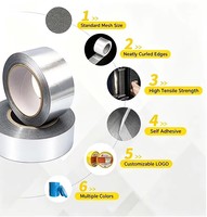 Ruban adhésif argenté renforcé en aluminium PET, étanche 30u, haute résistance, pour réfrigérateur et CVC, sans doublure