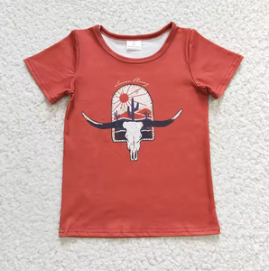 Summer Short Sleeve Girls Summer Top Western <strong>Cowgirl</strong> Print Pattern T <strong>Shirt</strong> for Girls - Product Image 2