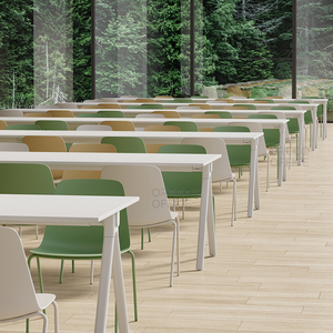Muebles para Bibliotecas de Universidades, Colegios y Escuelas Secundarias, Muebles de Estudio, Mesa y Silla Apilables de Plástico PP con Base de Acero - Product Image 1