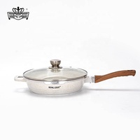 Ensemble de Cuisson de 16 Pièces Grande Vente Antiadhésif en Pierre Marbrée avec Gants Isolés, Batterie de Cuisine Antiadhésive en Granit