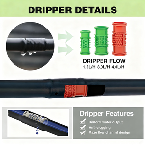 Tropfbewässerungsleitung 16mm Kunststoff Anti-Feuchtigkeit Druckkompensiert Tropfbewässerungssystem für Kakaogarten-Bewässerung - Product Image 1