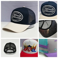 Gorra Trucker de Algodón con Malla de Dos Tonos, Estructura de Sarga, Bordado 3D, Estampado Completo, 5 Paneles y Logotipo Personalizado