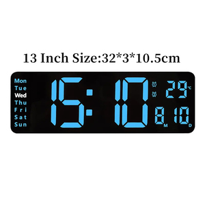 13 Inches Wall-mounted Digital Wall <b>Clock</b> with Adapter Remote Control Date Week Display Table Alarm <b>Clock</b> Large <b>LED</b> <b>Clock</b> - Product Image 3