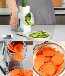 Manivela rotativa para rallador <span class=keywords><strong>de</strong></span> queso, trituradora <span class=keywords><strong>de</strong></span> cocina con mango y cuchillas <span class=keywords><strong>de</strong></span> tambor para queso, verduras, zanahoria, patata, 3 cuchillas - Product Image 4