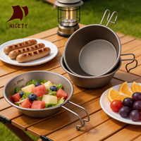 Vaisselle de camping portable et légère, assiettes et bols multi-capacités pour dîner en plein air