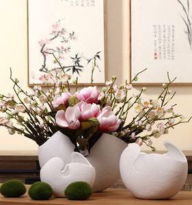 แจกันเซรามิกสำหรับตกแต่งงานหัตถกรรมเปลือกไข่สีขาวสไตล์ทันสมัยแบบสร้างสรรค์การจัดดอกไม้ - Product Image 4