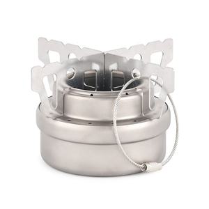Réchaud à alcool de camping en plein air Titanium <span class=keywords><strong>Spirit</strong></span> avec support de support croisé pour couvercle de feu pour batterie de cuisine d'escalade - Product Image 5