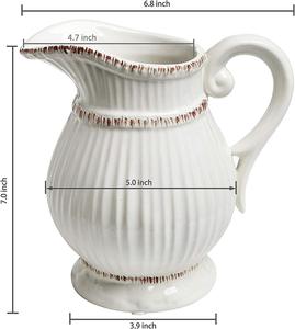 <span class=keywords><strong>Vase</strong></span> à fleurs en céramique blanche Style Vintage, porte-Bouquet décoratif de pays français, 1 pièce - Product Image 2