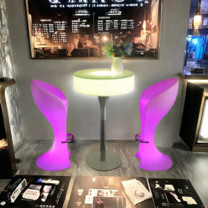 Mesa de Bar iluminada LED de lujo moderna para <span class=keywords><strong>club</strong></span> nocturno, Salón al aire libre, <span class=keywords><strong>hotel</strong></span> o parque, evento, mesa alta de plástico con pantalla - Product Image 5