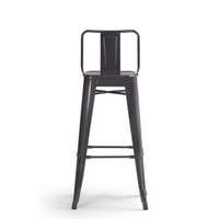 Tabouret de bar industriel vintage en métal à dossier haut, chaise de salle à manger empilable en fer pour café, bar, maison, cuisine