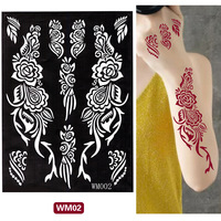Nouvelle caractéristique temporaire de pochoir de tatouage au henné de mariée en PVC personnalisé