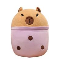En gros Peluche Capybara Kawaii, Mignonne Peluche Boba en forme de coussin pour machine à griffes