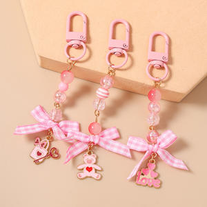 Nuevo Llavero de Moda para Bolso, Ligero, de Aleación de Zinc con Cuentas en Forma de Corazón, con Lazo y Oso, para Decoración de Bolsos - Product Image 2