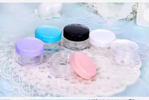 Muestra Gratuita al por Mayor de Tarro Cosmético de Plástico Transparente de 3/5 ml, Redondo y Mini, con Tapa de Colores para Cosméticos - Product Image 5
