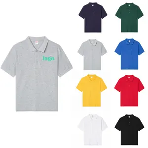 Mock Neck T shirt Hombres Golf Polo 100% Camiseta de algodón Logotipo personalizado Hombres Plain Blank Polo Camisetas