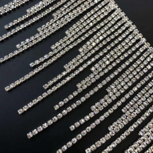 Usine vendre court long brillant strass gland garniture <span class=keywords><strong>frange</strong></span> pour robe perlée ruban <span class=keywords><strong>frange</strong></span> garniture - Product Image 1