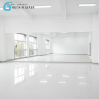 Grand miroir mural creux sur pied en verre rétroéclairé pour salle de sport, club, salle de danse, salle de bain, extérieur, supermarché, usage professionnel, poli, yoga