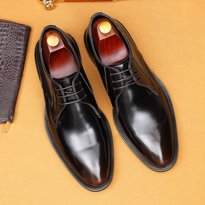 Men's lace-up <b>shoes</b> - genuine leather business formal <b>shoes</b> - British style office wedding <b>shoes</b> - Product Image 6