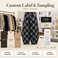 Pantalon Ballon Vintage à Carreaux Noir et Blanc Taille Haute Fuselé pour Femme – Décontracté Quotidien, Personnalisation OEM, Toutes Étiquettes, Vente en Gros