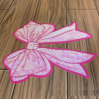 Patchs brodés thermocollants 3D personnalisés en gros avec paillettes, appliques en PVC et motifs de nœuds pour vêtements et chapeaux