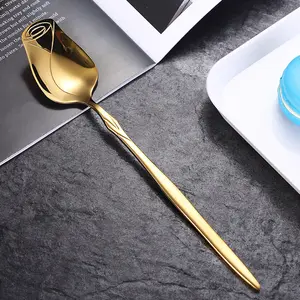 Cucchiaio da caffè creativo portatile cucchiaio e forchetta in acciaio inossidabile
