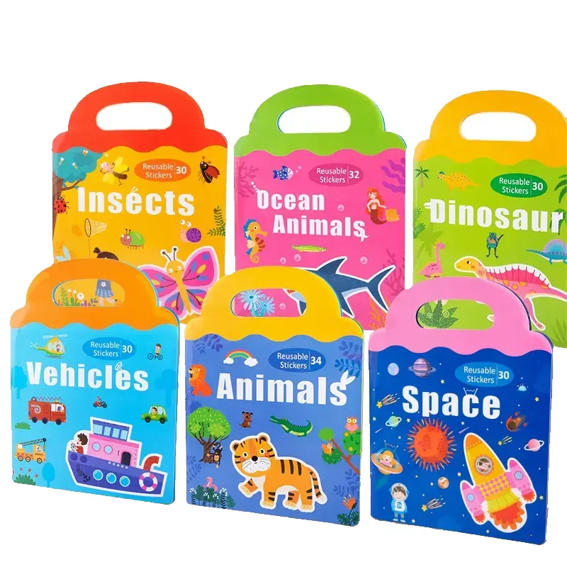 Montessori preschool magnetic busy quiet books open ended reusable sticker educational learning puzzle toys for kids boys&girls