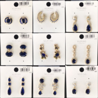 Perhiasan XUPING Grosir Anting Kristal Model Stud, Dangle, Drop, Hoop Biru Pink Geometris Floral untuk Pesta Pernikahan Wanita