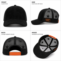 Casquette Trucker OEM 6 Panneaux avec Broderie Personnalisée 5 Étoiles et Logo Latéral pour Grossistes – Usine BSCI, Streetwear, Faible MOQ, Prix Compétitif