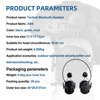 Casque tactique léger, durable et étanche avec support de communication Bluetooth pour le tir