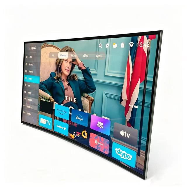 Wholesale Curved Flat 50 75 85 100 Inch Large LED Television High Color HD Display Smart Version for Household Hotel Project