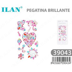 Adesivi con strass scintillanti Ilan Cuori Farfalle Multicolore 39043 - Product Image 3