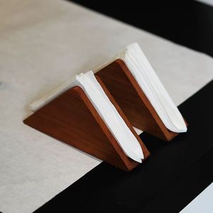 Japanese Style Solid Wood Napkin Holder Triangular <b>Shelf</b> <b>Desktop</b> Tissue Organizer For Dining Table Japandi Design - Product Image 1