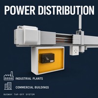 Système de distribution d'énergie pour machines à coudre industrielles et usines, avec système de conduits de barres omnibus et éclairage, Nota