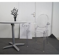 Vente en gros en usine Tabouret en acrylique Chaise de mariage transparente Fauteuil de salle à manger en plastique avec fête