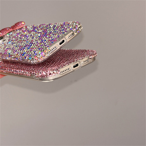 Carino fiocco <span class=keywords><strong>rosa</strong></span> 3D Glitter strass cassa del telefono per <span class=keywords><strong>iPhone</strong></span> Air 17 Pro Max donne ragazze Bling <span class=keywords><strong>Cover</strong></span> all'ingrosso del telefono accessori - Product Image 6