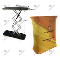 Comptoir pliable rectangulaire HLY de haute qualité pour salon professionnel, table de stand pop-up avec éclairage LED (cadre uniquement)