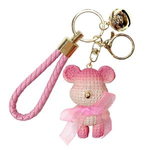 Cartoon Resin Bow Teddy Bear Keychain Cute Bear Doll <b>Key</b> <b>Chain</b> with Bells Bag Charm Pendant Car Keyring Girls Gift Bear Keychain - Product Image 6