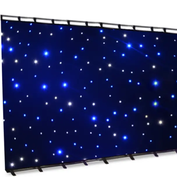 Hot Selling Led Wedding Decoration Backdrop Fireproof Cloth Light Dmx Control Led Star Curtain For Party Dj