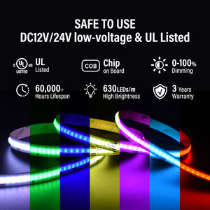 Tira de LED RGB con control remoto por aplicación, tira de luces de neón LED flexible IP20 para luces de cinta debajo del gabinete con Bluetooth - Product Image 5